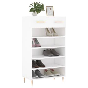 Elegant White Shoe Cabinet - 60x35x105 cm - Durable Design