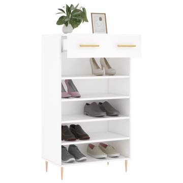 Elegant White Shoe Cabinet - 60x35x105 cm - Durable Design