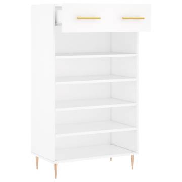 Elegant White Shoe Cabinet - 60x35x105 cm - Durable Design