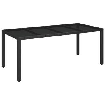 Black Garden Table with Glass Top - 190x90 cm | HipoMarket