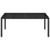 Black Garden Table with Glass Top - 190x90 cm | HipoMarket