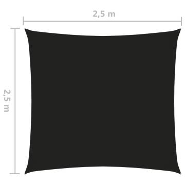 Sunshade Sail Oxford Fabric 2.5x2.5m - Black Outdoor Protection