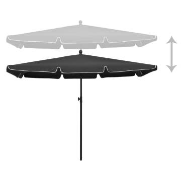 Garden Parasol with Pole 210x140 cm - Anthracite Shade Solution