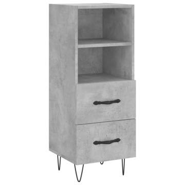 Elegant Highboard in Concrete Grey - 34.5x34x180 cm