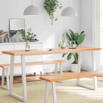 Live Edge Light Brown Table Top - 180x60cm Solid Oak