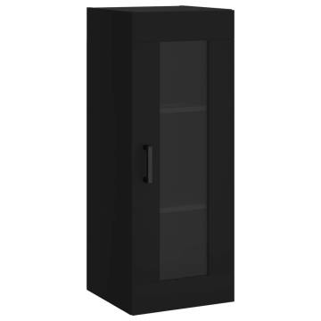 Stylish Black Highboard - 34.5x34x180 cm Engineered Wood