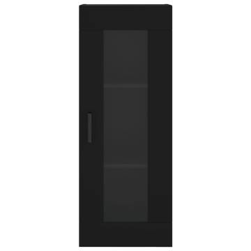 Stylish Black Highboard - 34.5x34x180 cm Engineered Wood