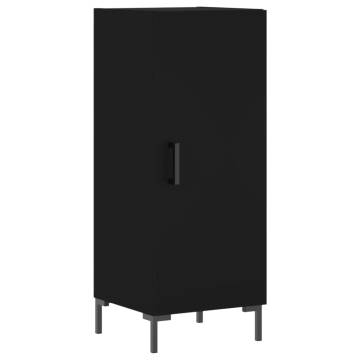 Stylish Black Highboard - 34.5x34x180 cm Engineered Wood