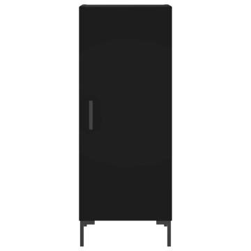 Stylish Black Highboard - 34.5x34x180 cm Engineered Wood