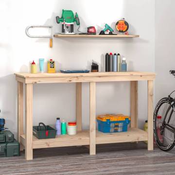 Solid Wood Pine Work Bench 140x50x80 cm | HipoMarket