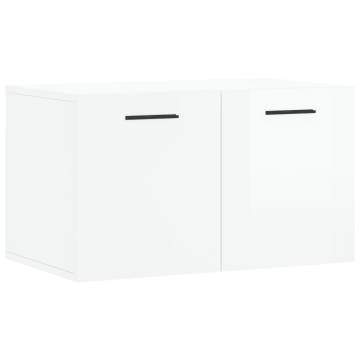 High Gloss White Wall Cabinet - Stylish & Functional Storage