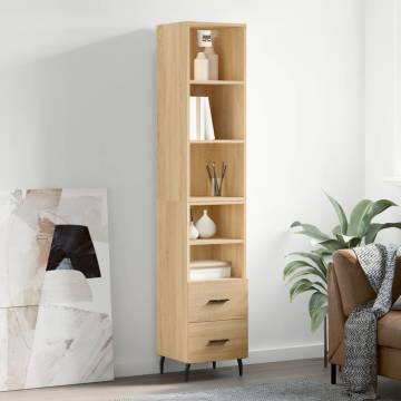 Stylish Highboard Sonoma Oak - Engineered Wood Storage Solution