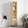 Highboard Sonoma Oak 34.5x34x180 cm Engineered Wood Colour sonoma oak Quantity in Package 1 Model 2 drawers 2 shelves 