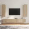 4 Piece TV Cabinet Set Sonoma Oak Engineered Wood Colour sonoma oak Quantity in Package 4 Width 100 cm 