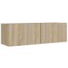 4 Piece TV Cabinet Set - Sonoma Oak Engineered Wood