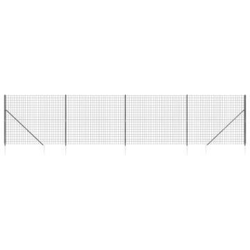 Wire Mesh Fence with Spike Anchors Anthracite 2.2x10m