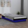 LED Bed Frame Black 90x200 cm Solid Wood Colour black Size 90 x 200 cm 