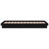 LED Bed Frame Black 90x200 cm - Solid Wood & Colourful Lights