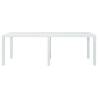 Garden Table White - 220x90 cm Rattan Look for Outdoor Dining