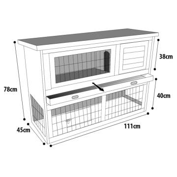 FLAMINGO Rabbit Hutch Loft - Cozy & Durable 111x45x78 cm