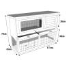 FLAMINGO Rabbit Hutch Loft - Cozy & Durable 111x45x78 cm