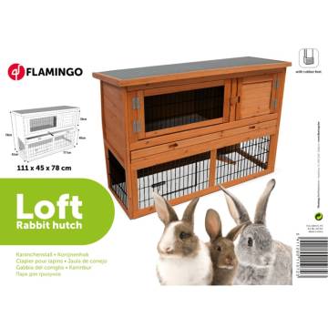 FLAMINGO Rabbit Hutch Loft - Cozy & Durable 111x45x78 cm