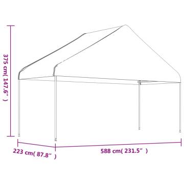 Gazebo with Roof White 5.88x2.23m - Durable & Versatile Shelter