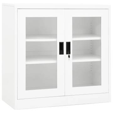 White Steel Office Cabinet 90x40x90 cm - Secure & Stylish