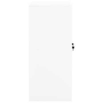 White Steel Office Cabinet 90x40x90 cm - Secure & Stylish