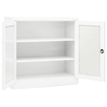 White Steel Office Cabinet 90x40x90 cm - Secure & Stylish