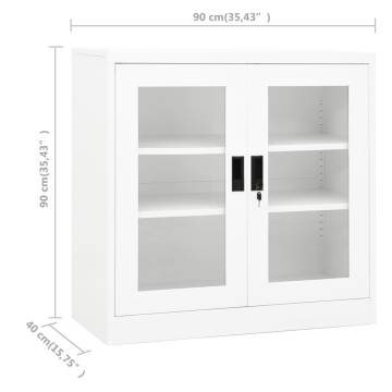 White Steel Office Cabinet 90x40x90 cm - Secure & Stylish