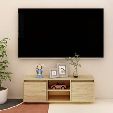 Elegant Solid Pinewood TV Cabinet - 110x30x40 cm | HipoMarket