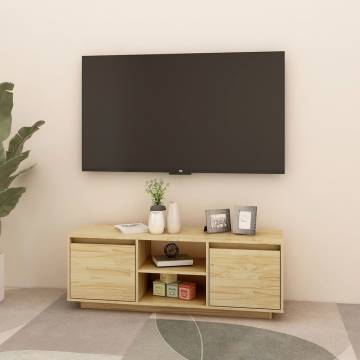 Elegant Solid Pinewood TV Cabinet - 110x30x40 cm | HipoMarket