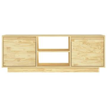 Elegant Solid Pinewood TV Cabinet - 110x30x40 cm | HipoMarket