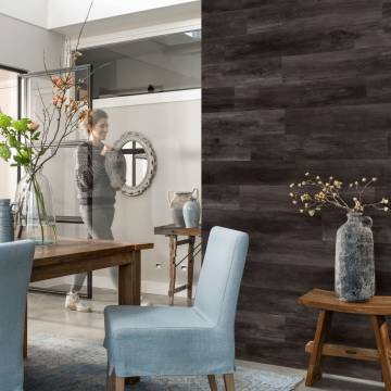 WallArt Barnwood Oak Planks - Charcoal Black | Hipomarket UK