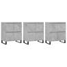 3-Pc Concrete Grey Engineered Wood Sideboards | Hipo Market