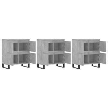 3-Pc Concrete Grey Engineered Wood Sideboards | Hipo Market