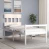 White Bed Frame with Headboard - 90x200 cm Solid Wood