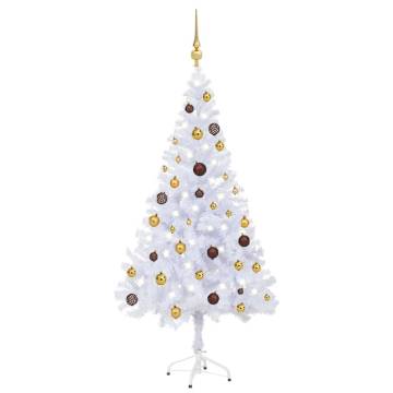 150cm Pre-lit White Christmas Tree with Ball Set - Hipomarket