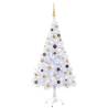 Artificial Pre-lit Christmas Tree with Ball Set 150cm 380 Branches Colour white and gold Size 150 x 70 cm Quantity in Package 1 Number of Branch Tips 