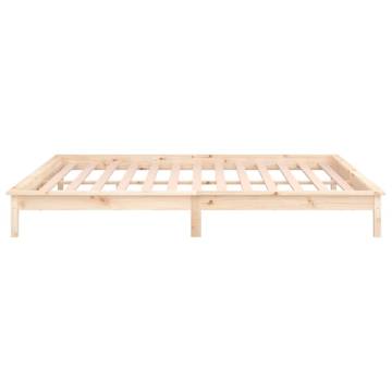 LED Bed Frame 140x190 cm | Solid Wood with RGB Lights