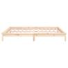 LED Bed Frame 140x190 cm | Solid Wood with RGB Lights