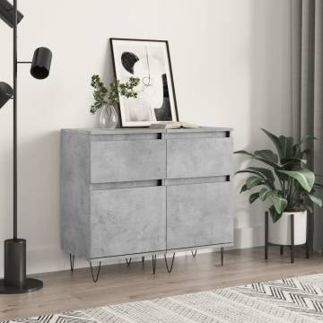 Trendy Concrete Grey Sideboards - 2 pcs | HipoMarket UK