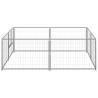 Dog Kennel Silver 4 m² Steel - Durable & Secure Pet Enclosure