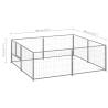 Dog Kennel Silver 4 m² Steel - Durable & Secure Pet Enclosure