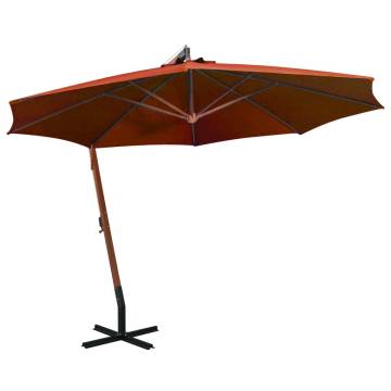 Hanging Parasol with Pole Terracotta 3.5x2.9m - Hipomarket