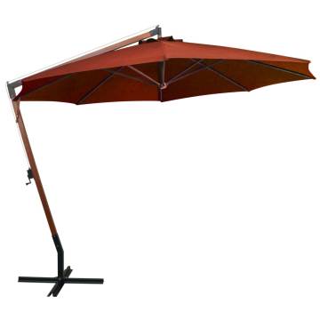 Hanging Parasol with Pole Terracotta 3.5x2.9m - Hipomarket