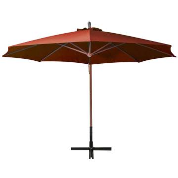 Hanging Parasol with Pole Terracotta 3.5x2.9m - Hipomarket