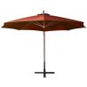 Hanging Parasol with Pole Terracotta 3.5x2.9m - Hipomarket