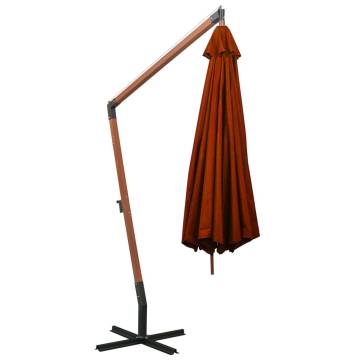 Hanging Parasol with Pole Terracotta 3.5x2.9m - Hipomarket